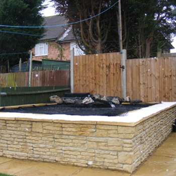 Brick and Liner Pond Pond